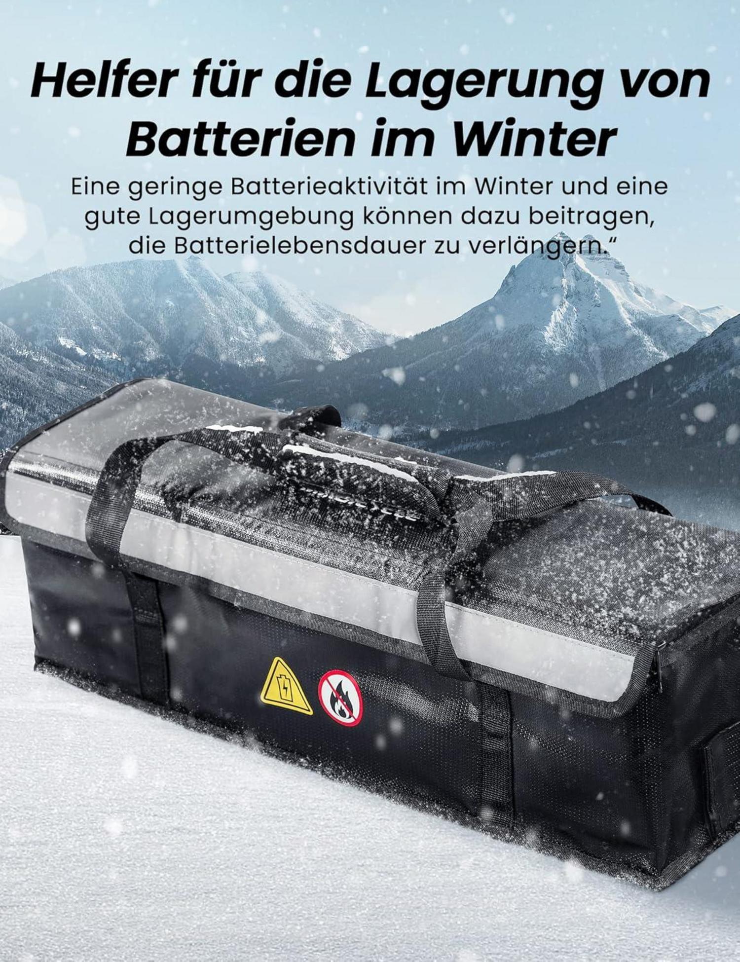 Coicer E-bike Akku Tasche Schutz feuerfeste Box große Batterieaufbewahrung (L-51.8X14.5X15