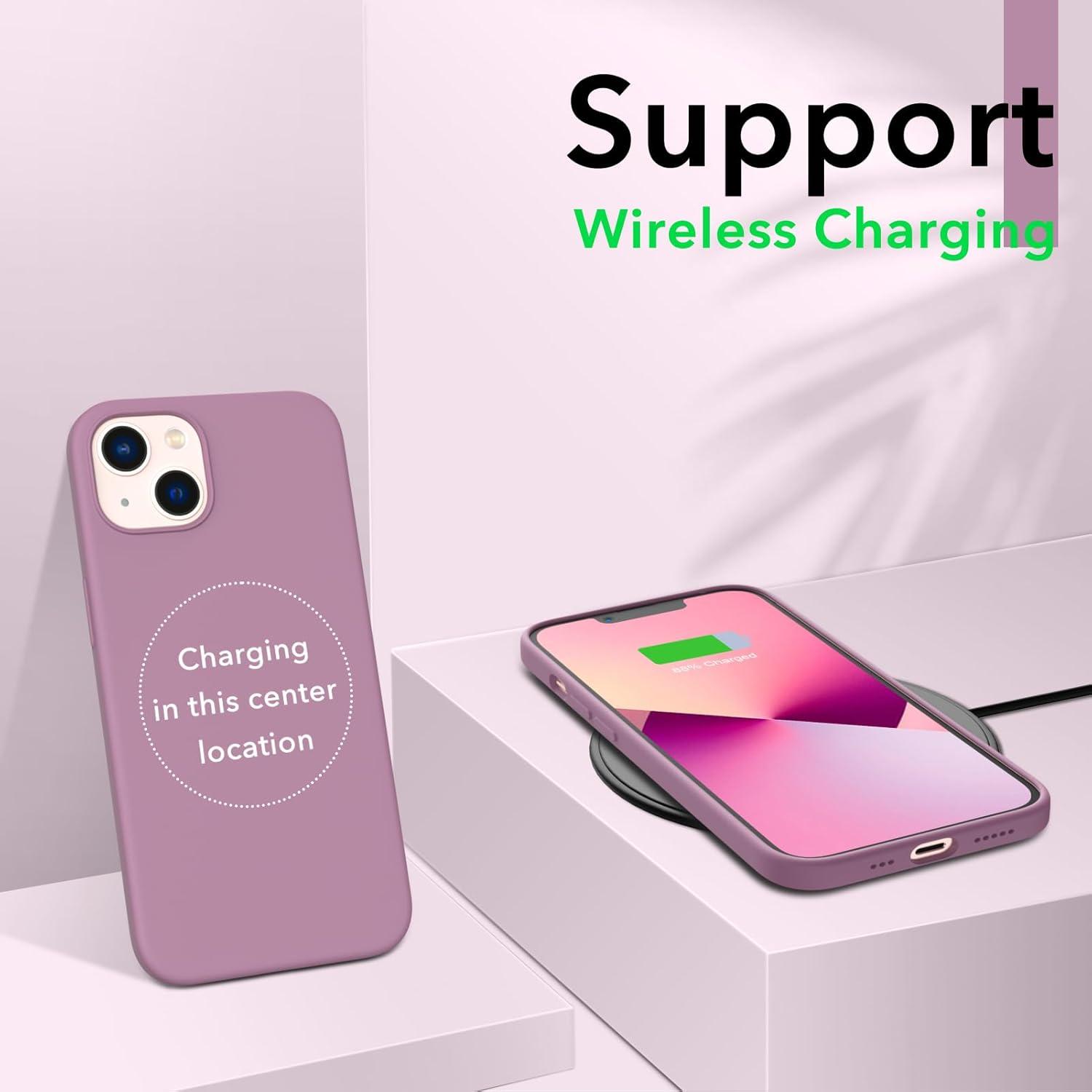 Silikon Case Hülle für iPhone 13 6,1 Zoll - Lila Flieder Schutz Ultra Dünn