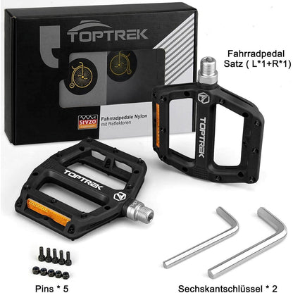 Toptrek MTB Fahrradpedale StVZO Reflektoren 3 Lager