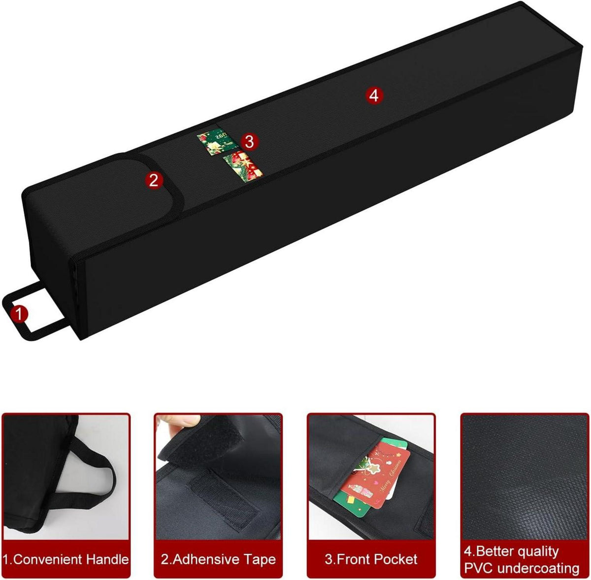 Aufbewahrungstasche für Geschenkpapier 600D Oxford Gewebe Schwarz