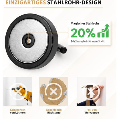 Neosmuk Magnethaken Schwarz 47kg Extra Stark für Werkstatt