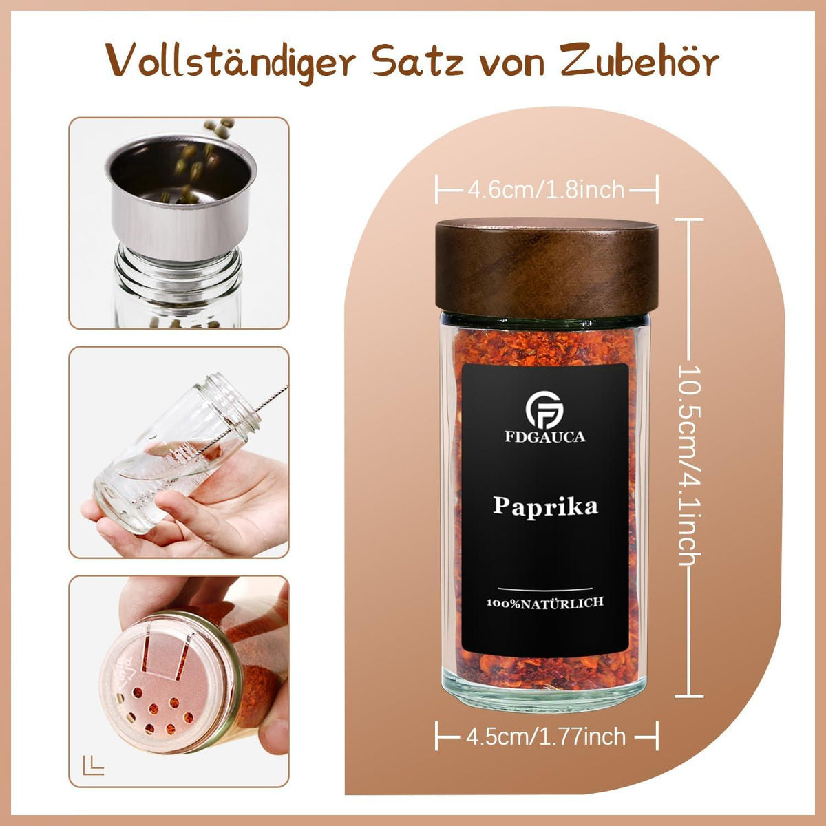 Gewürzgläser Set | 12 Gewürzdosen 180 Etiketten | Küchen Organizer