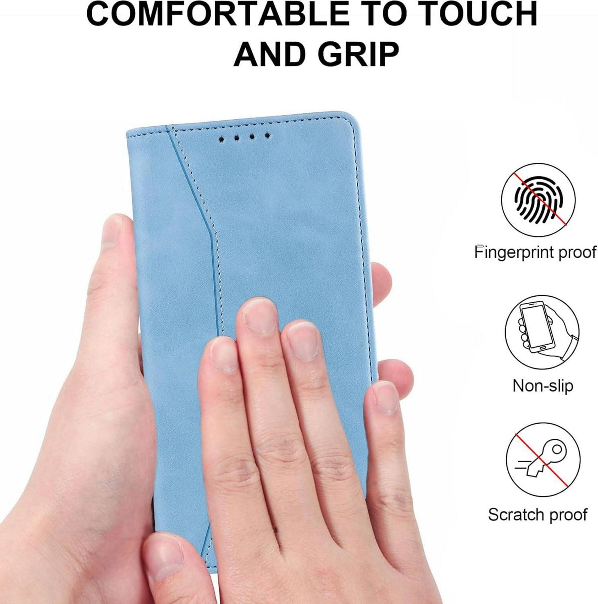 Samsung Galaxy A55 5G Handyhülle Leder RFID Schutz Stoßfest