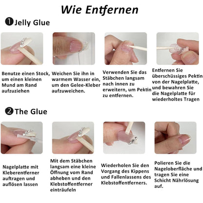 24 Press On Nails Kurz - Glänzend Weiß | Falsche Nägel Aufkleben