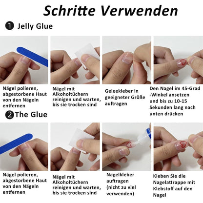 24 Press On Nails Kurz Rosa - Glänzend & Elegant zum Aufkleben