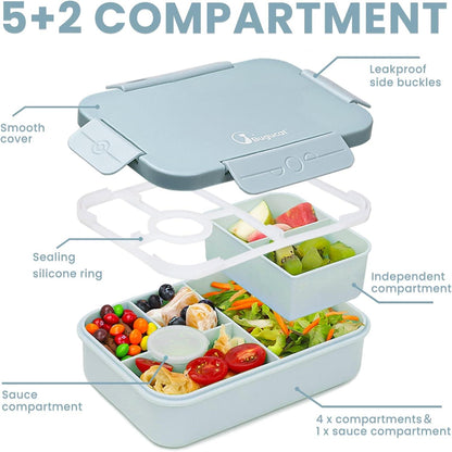Brotdose Kinder Lunchbox Bento Box mit Besteckset 1300ml