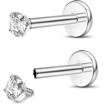 Titan Piercing Set 16G/18G – Labret, Lippe, Nasen, Ohrstecker
