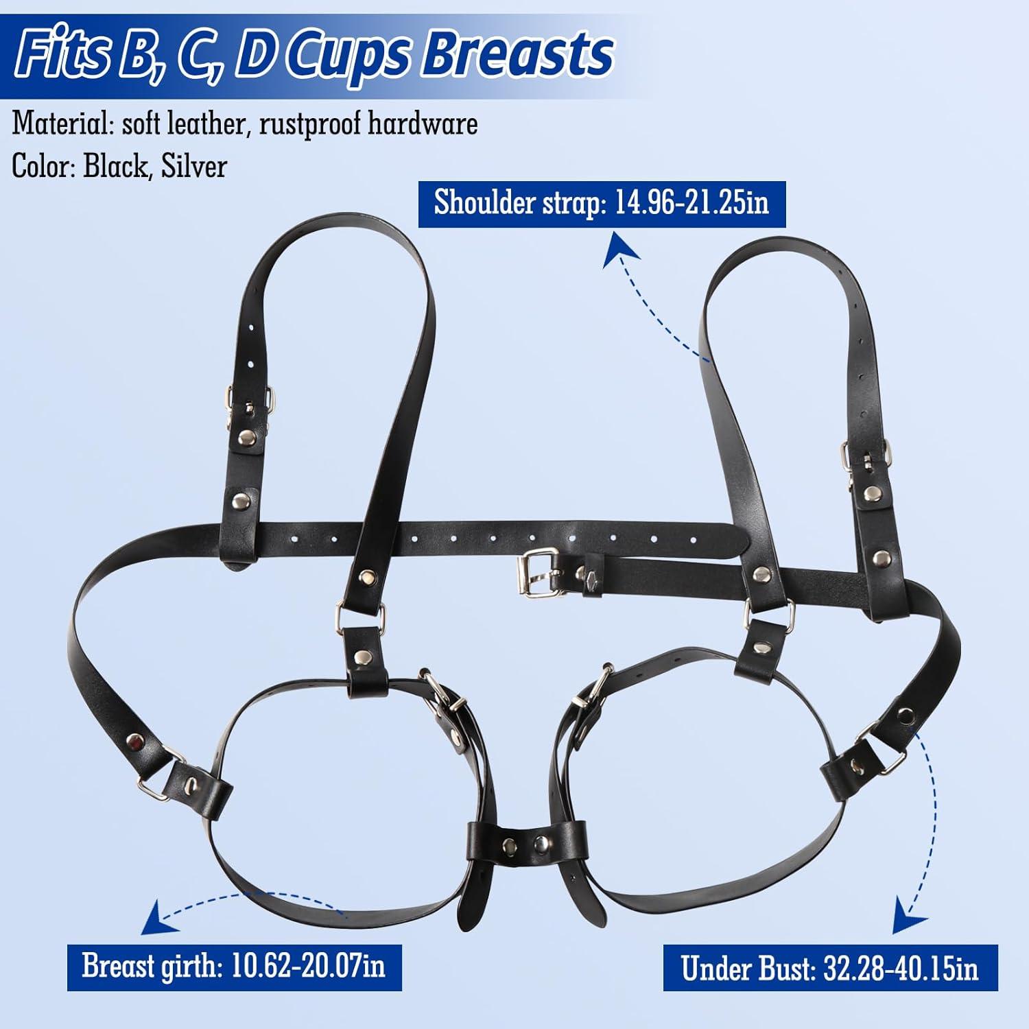 BDSM Bondage Sex Spielzeug Brust Fesseln Damen Leder Bh Schwarz