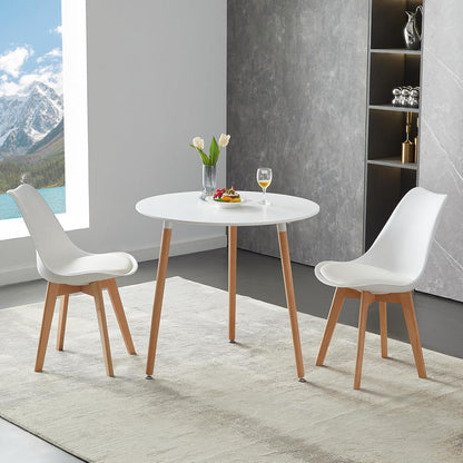 Runder Esstisch Set für 2 Personen – Weißes Esszimmer mit Stühlen