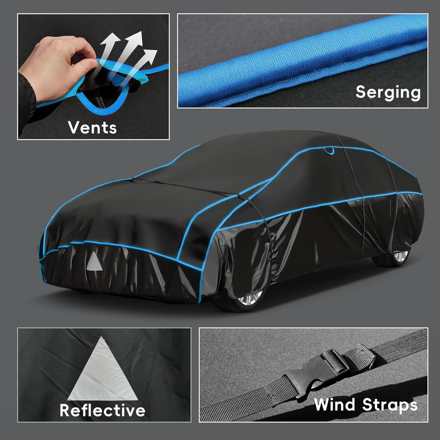 Hagelschutzplane Auto Abdeckplane Schwarz A1 Coupé Limousine 420 cm Wasserdicht Schutz