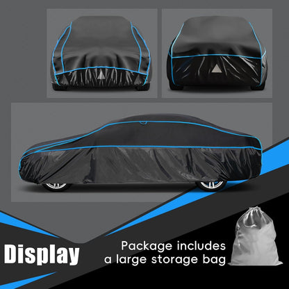 Autoabdeckung Vollgarage Hagelschutz Wasserdicht PKW Schwarz 450-470cm A3