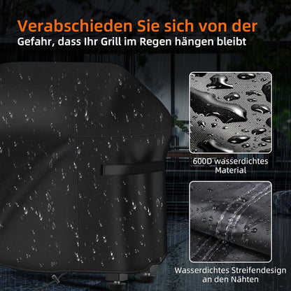 BBQ Grillabdeckung wasserdicht und reißfest Schwarz 147x61x122cm