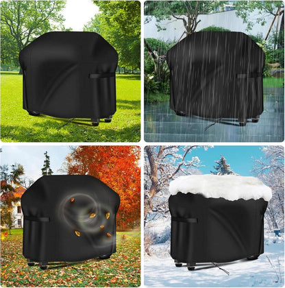 Grillabdeckung Vniyors 147x61x122cm Schwarz Wetterfest Oxford-Gewebe