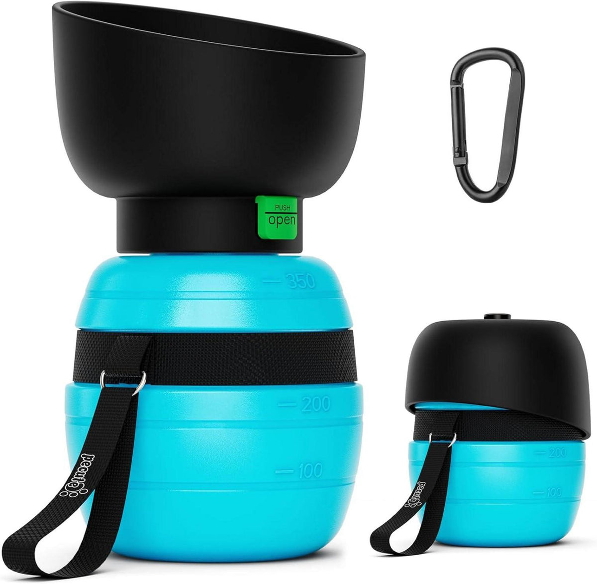 Trinkflasche Hunde Silikon Faltbar Blau 350ml