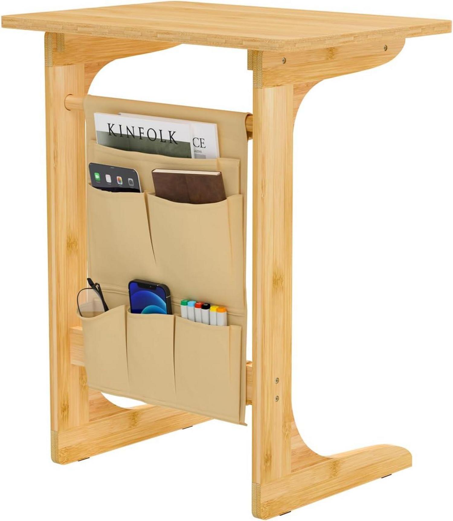 Beistelltisch C-Form Wohnzimmer Tisch 50x35x63 cm Sofatisch
