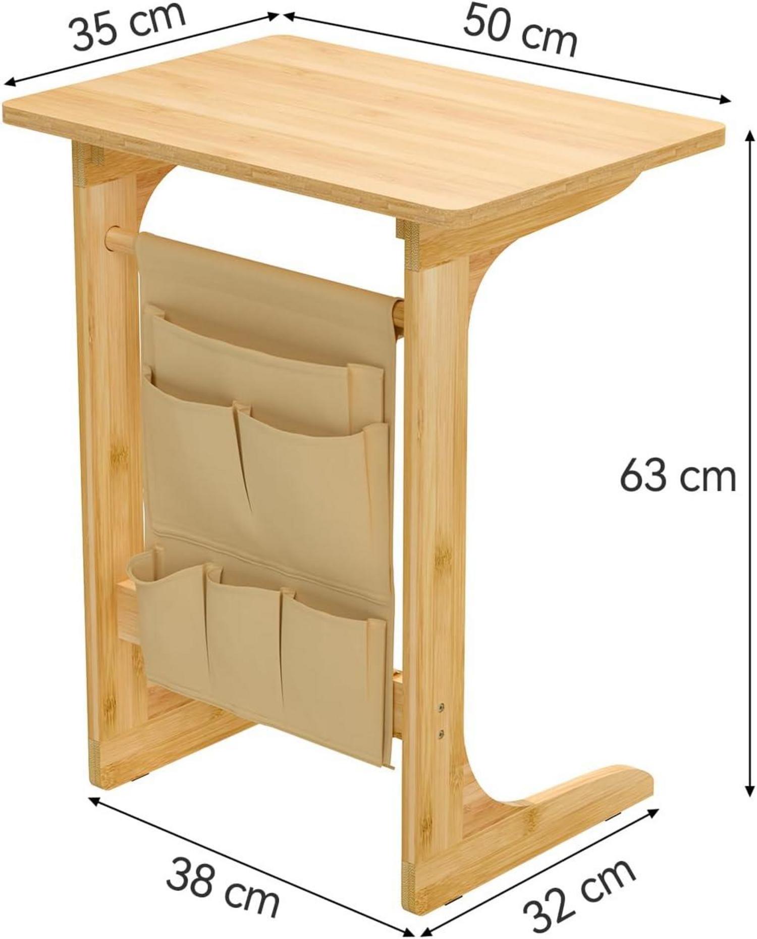 Beistelltisch C-Form Wohnzimmer Tisch 50x35x63 cm Sofatisch
