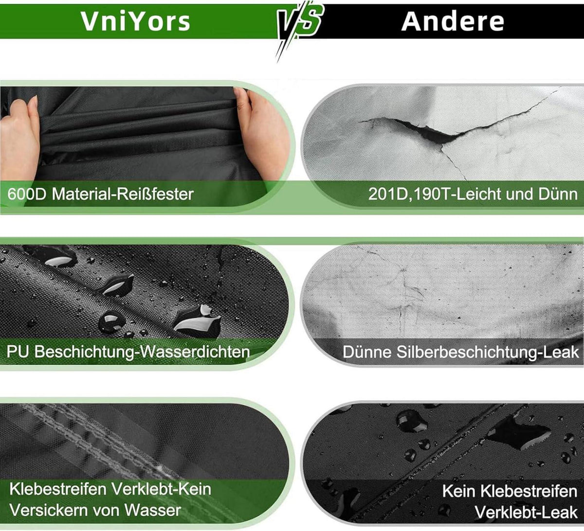 Fahrradgarage Wasserdicht 210D Oxford-Stoff 210×95×110cm