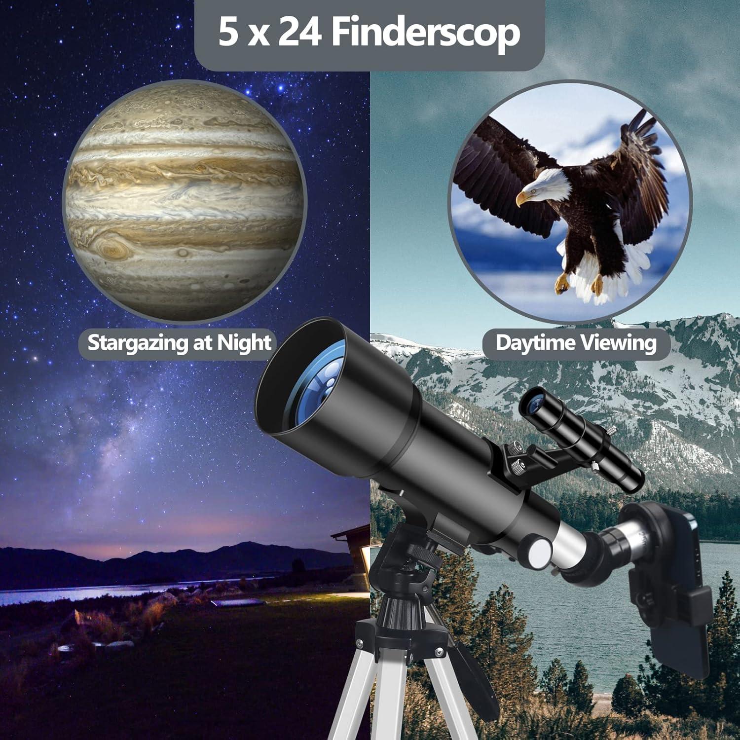Teleskop Astronomie für Anfänger Kinder 70mm Aperture 400mm refraktor