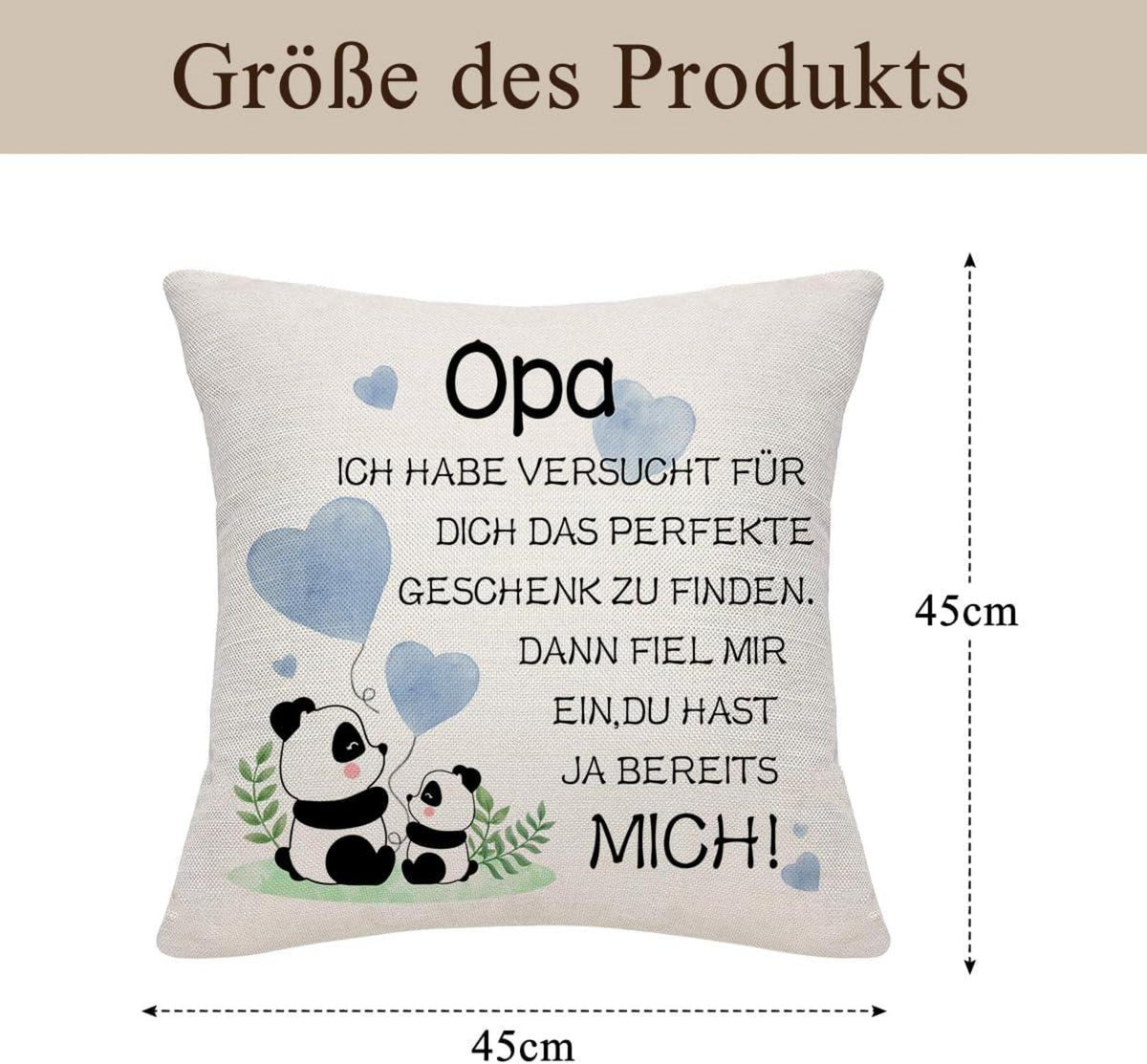 Geburtstagsgeschenk Kissenbezug Opa 45x45cm lustig