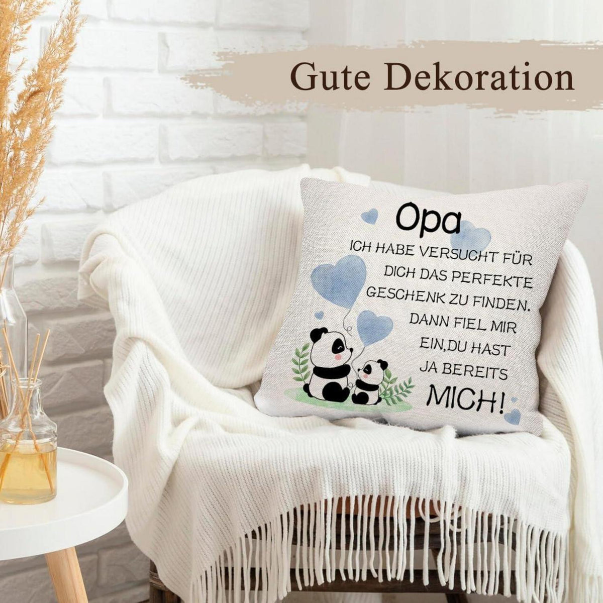 QZOSZ Opa Geschenk Geburtstag Kissenbezug 45x45 cm Lustig Vatertag Renter Mann OpaVatertagsgeschenk