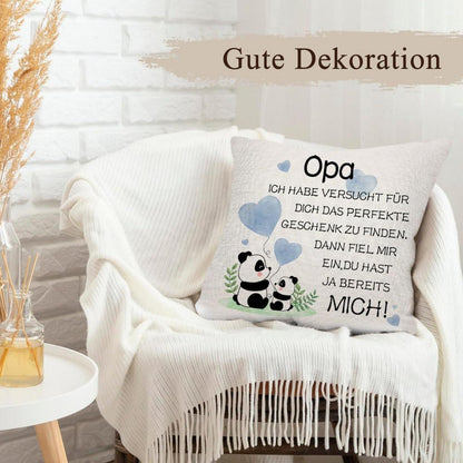 QZOSZ Opa Geschenk Geburtstag Kissenbezug 45x45 cm Lustig Vatertag Renter Mann OpaVatertagsgeschenk