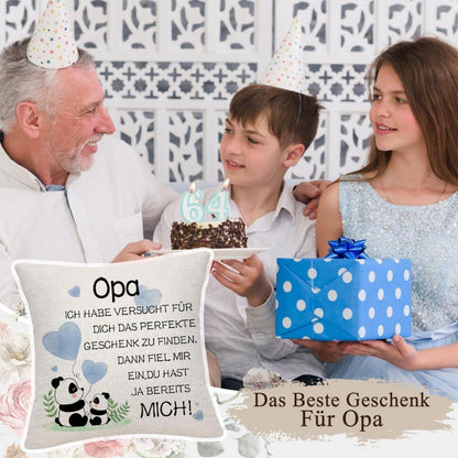 Opa Geschenk Kissenbezug 45x45 cm Lustig Geburtstag Vatertag Renter Mann