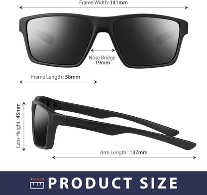 Polarisierte UV400 Sonnenbrille Quadratisch für Damen und Herren