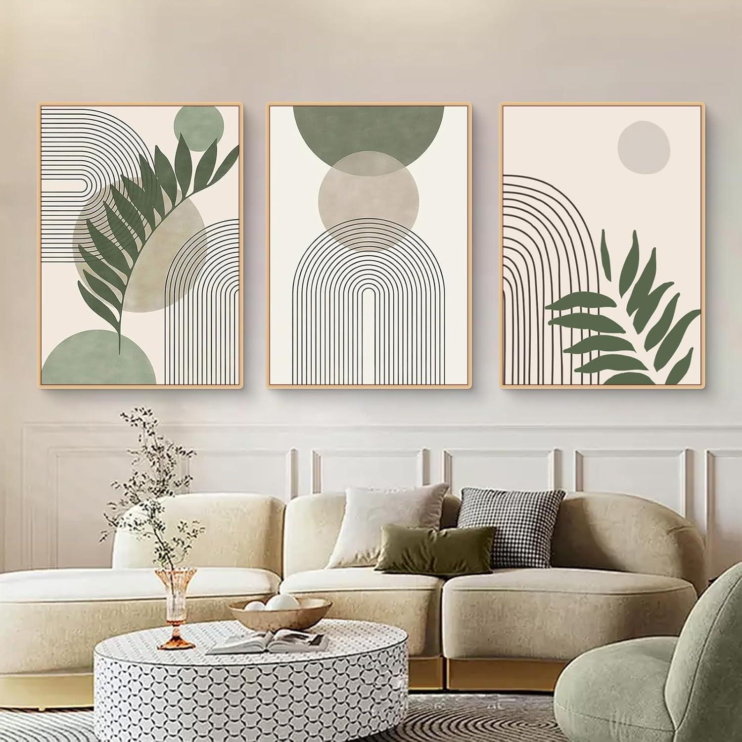 3-teiliges Boho Grüne Pflanze Poster Set für Wanddekoration