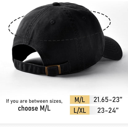 Baumwoll Baseball Cap mit Berg Stickerei – Schwarz M