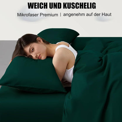 Soifox Kissenbezug 40x60 2er Set Grün Mikrofaser