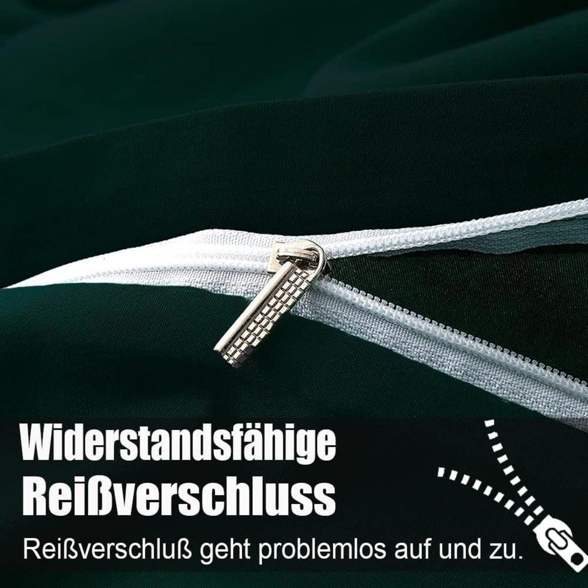 Kissenbezug 40x60 2er Set Grün Mikrofaser hypoallergen Reißverschluss