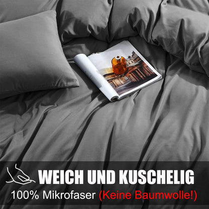 Soifox Kissenbezug 30x50 Anthrazit 2er Set Mikrofaser