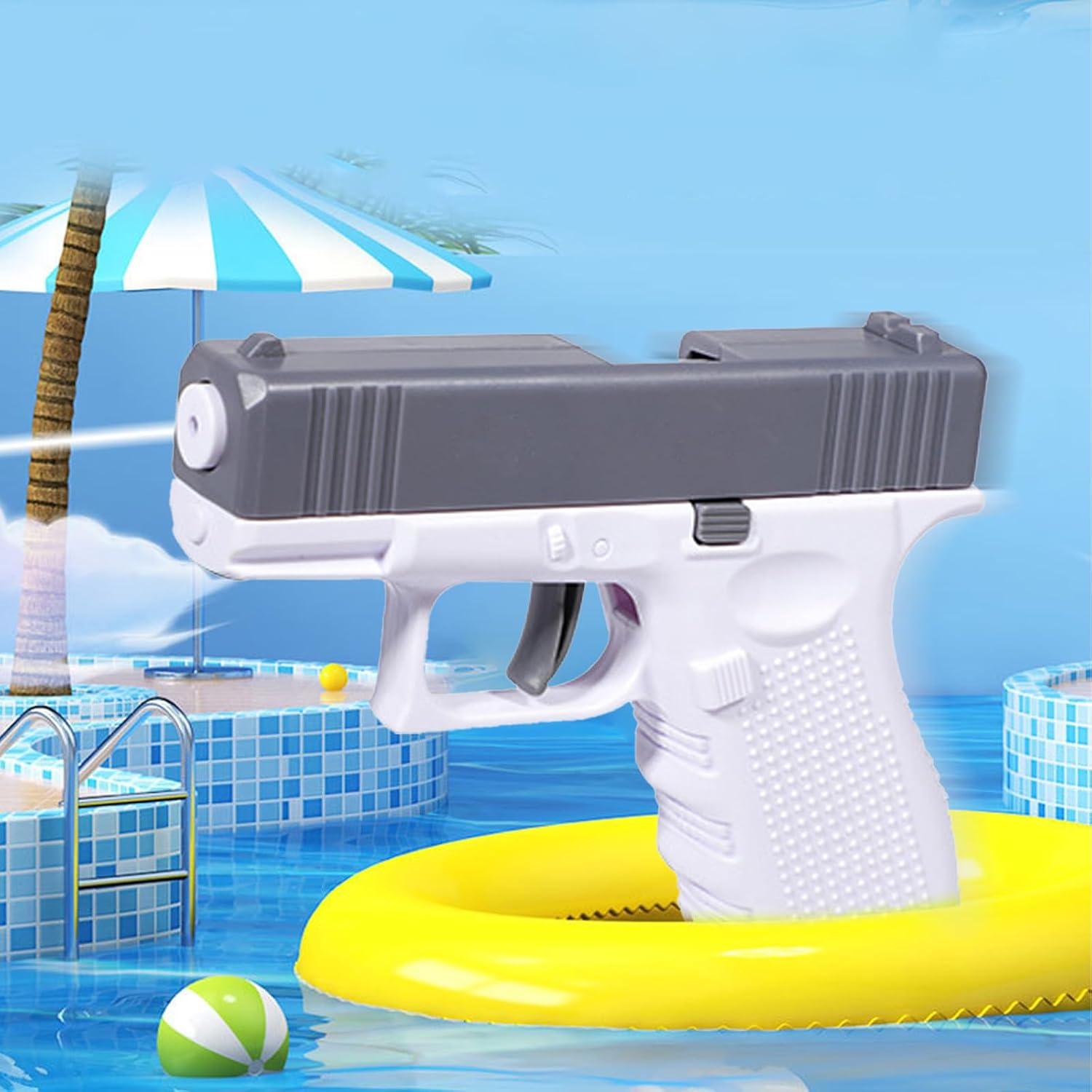 2er Set Mini Wasserpistole für Kinder mit großer Reichweite, Premium Spielzeug für Pools, Strände und Wasserschlachten