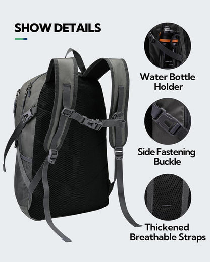 Leichter Faltbarer Wanderrucksack 28L Nassfach Outdoor Trekking