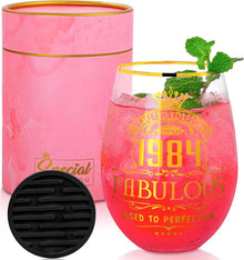 Personalisiertes Gin-Glas-Set für 40. Geburtstag - 530 ml