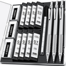 Metall-Druckbleistift-Set 3-teilig 0,5/0,7/0,9 mm mit Minen & Radiergummis