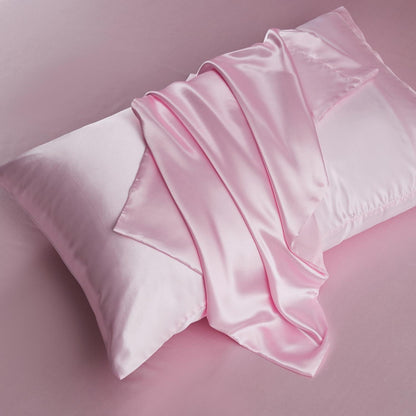 Bettwäsche-Set 135x200cm, Rosa Satin – 4-teilig Luxus