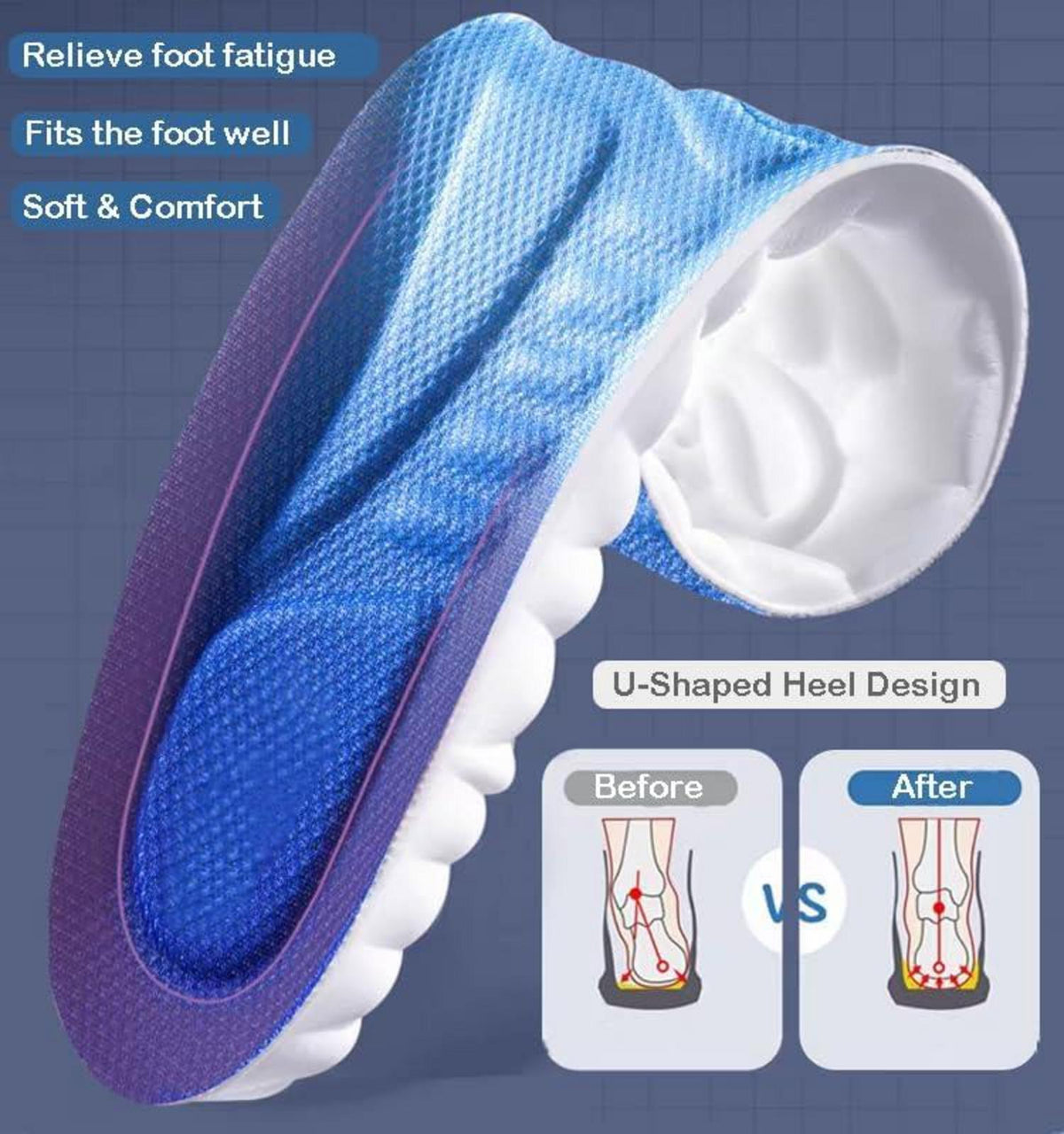Komfort Sport Einlagen für Schuhe - Orthopädische Fuß Schmerzlinderung