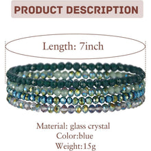 Damen Kristall Perlen Armband Mehrschichtig Boho Schwarz Grün