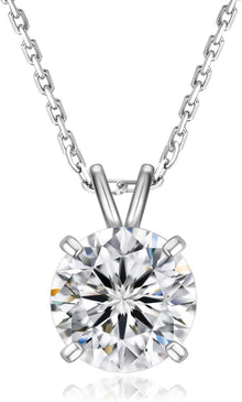 Moissanite Anhänger Kette 925 Silber 2 Karat Damen VVS1 D Moissanit