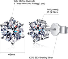 Zirkonia Ohrstecker Damen Silber 925 Weißgold