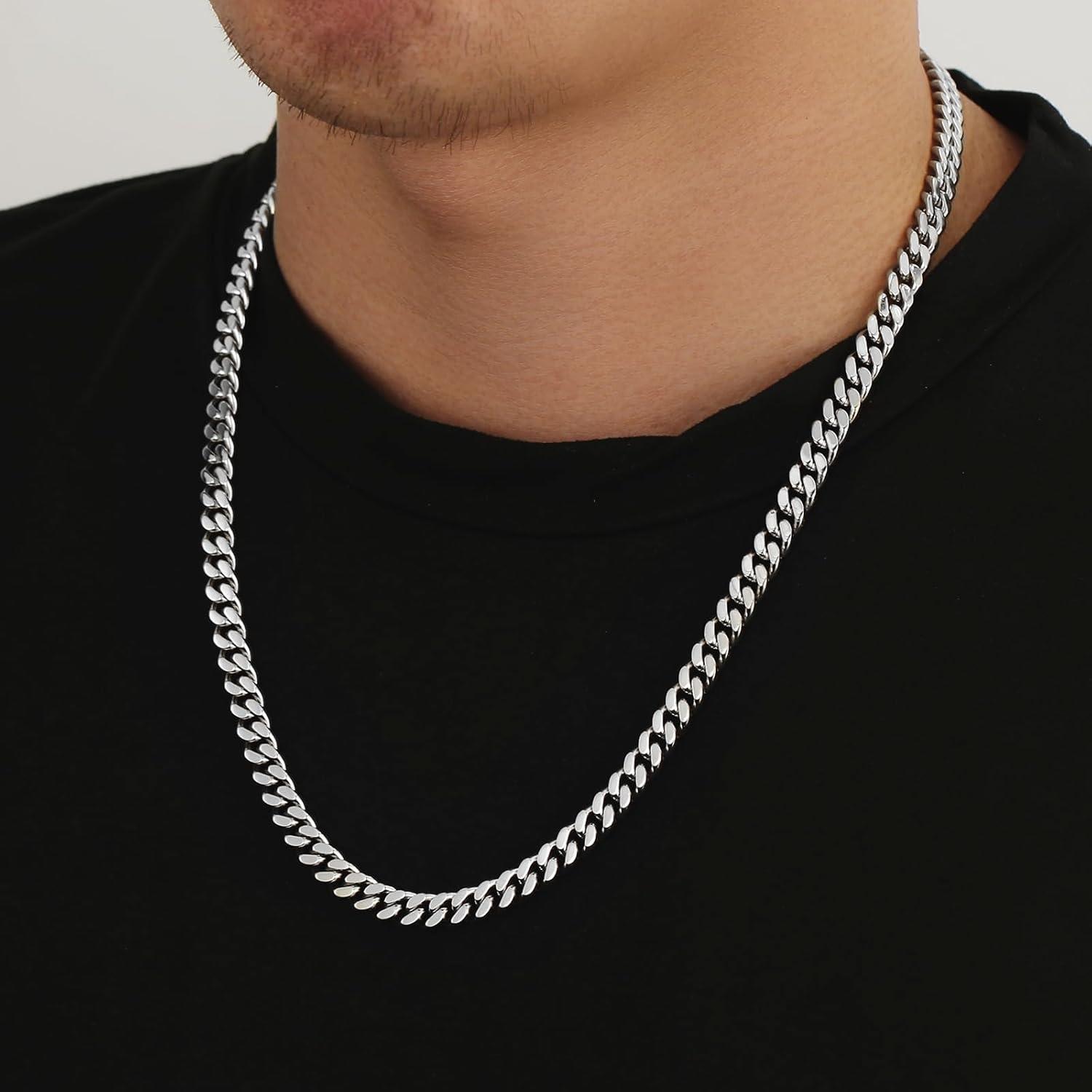 Halskette Edelstahl Panzerkette Diamantschliff Cuban Chain Goldkette