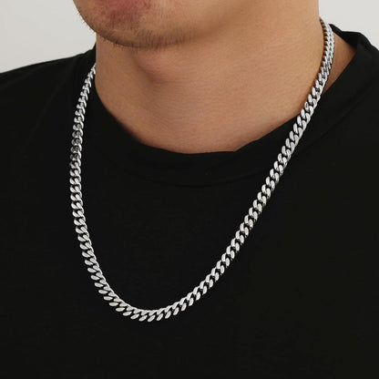 Halskette Edelstahl Panzerkette Diamantschliff Cuban Chain Goldkette