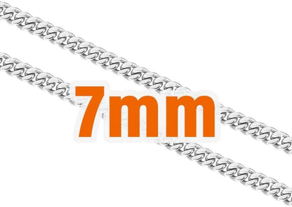KRKC&CO Herren Edelstahl Panzerkette 7mm Diamantschliff 14K Vergoldet Cuban Chain Gold Silberkette 55.9cm