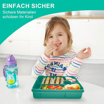 Brotdose mit Fächern 1300ml Auslaufsicher Bento Box für Kinder