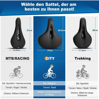 TOPTREK Fahrradsattel Herren Damen Memory-Schaum Bequem City