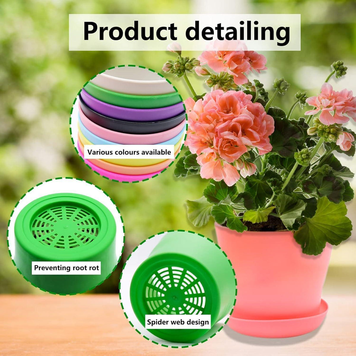 10x Blumentopf Set mit Untersetzer | 10cm Pflanztopf Bunt