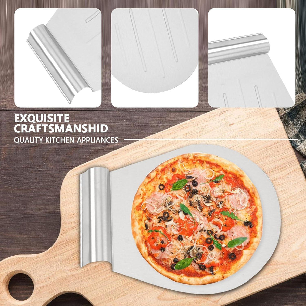 MEIYAXINWIN Pizzaschaufel Edelstahl Kuchenheber Tortenheber