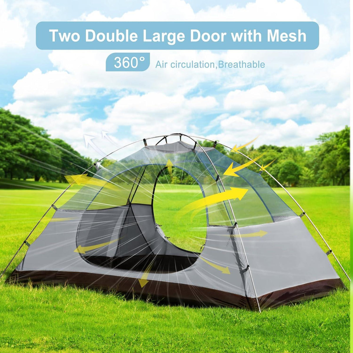 Ultraleichtes Camping Zelt 2-3 Personen, Wasserdicht, UV-Schutz, Aluminium Zeltstange