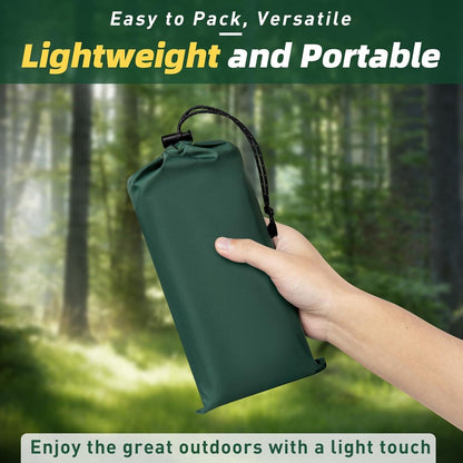 VOSOIR Zeltplane Ultraleicht Camping Tarp 210x210cm Dunkelgrün